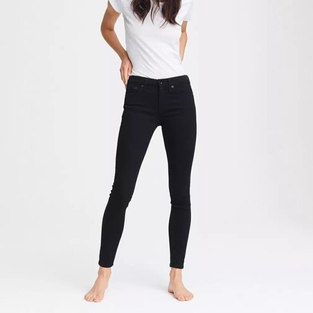 Rag & Bone Cate Mid-Rise Skinny black jeans denim 29